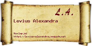 Levius Alexandra névjegykártya
